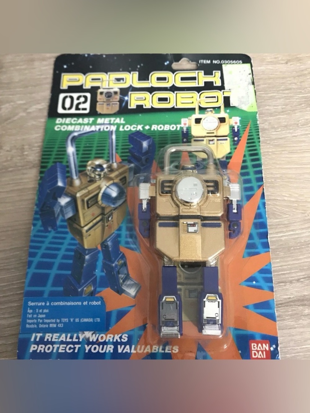 Vintage 1985 Bandai Padlock Robot 02 Metal Joe MJ-02 MIP Transformer Combo Lock
